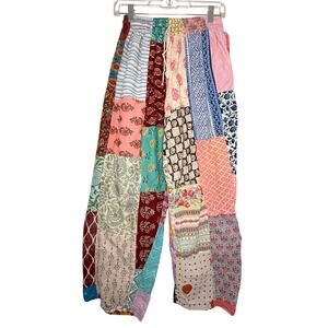 Henna M L Patchwork Cotton Boho Harem Pants Festival Hippie